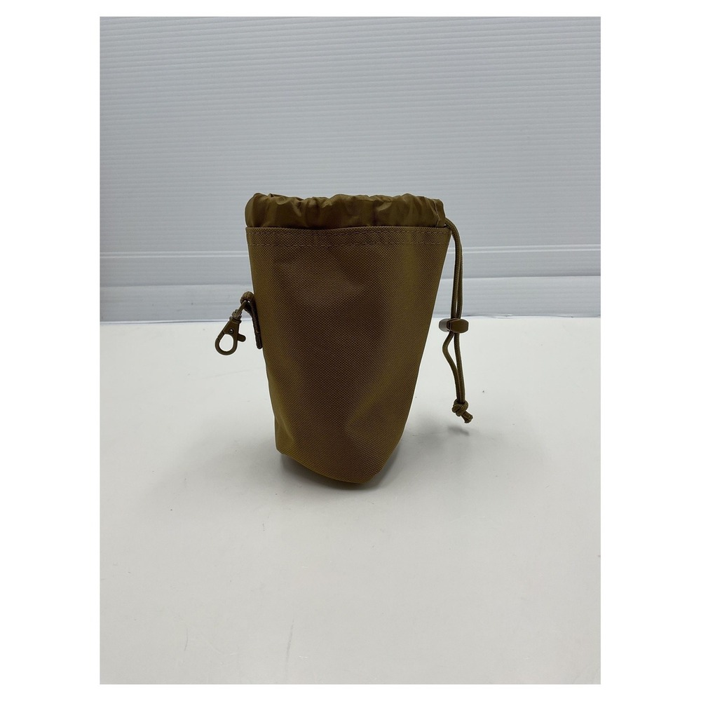 Tactical Utility Pouch Coyote Tan Drawstring Mesh Bottom 7"